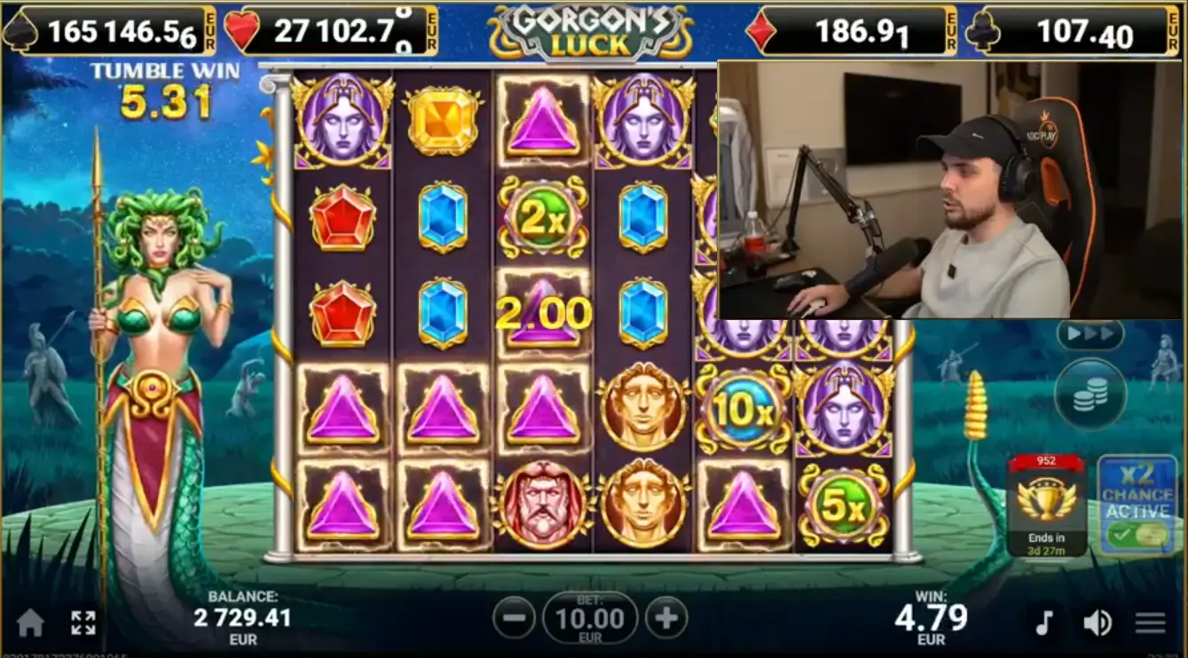 GUH igra Gorgon's Luck slot - live stream