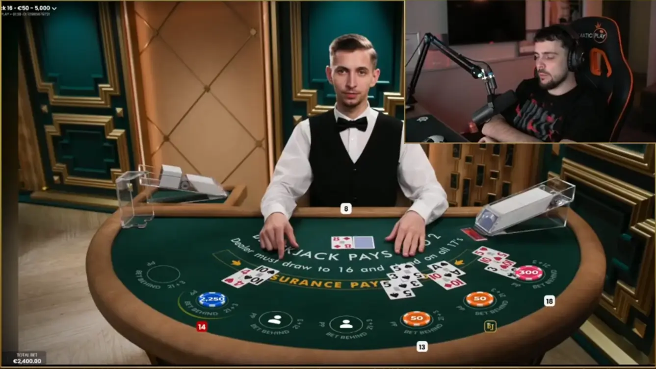 GUH igra live blackjack - high stakes sesija